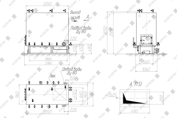 Чертеж котла КВм 0.3 с РПК